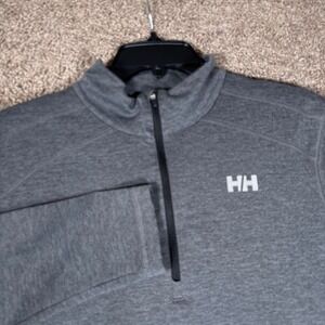Helly Hansen X-Cool Mens Large Gray Quarter Zip Training Pullover Long Sleeve